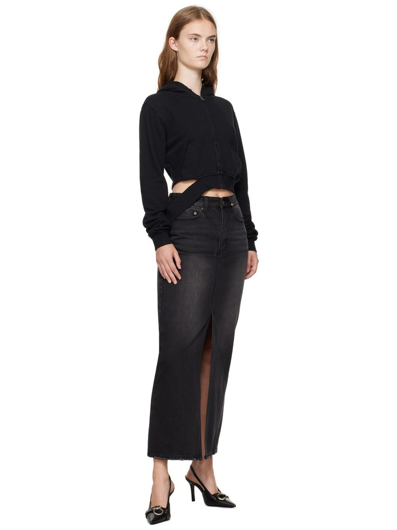 We11done Black Distressed Hoodie outlook