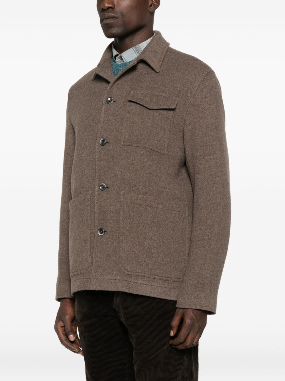 button-fastening patch-pocket jacket - 3