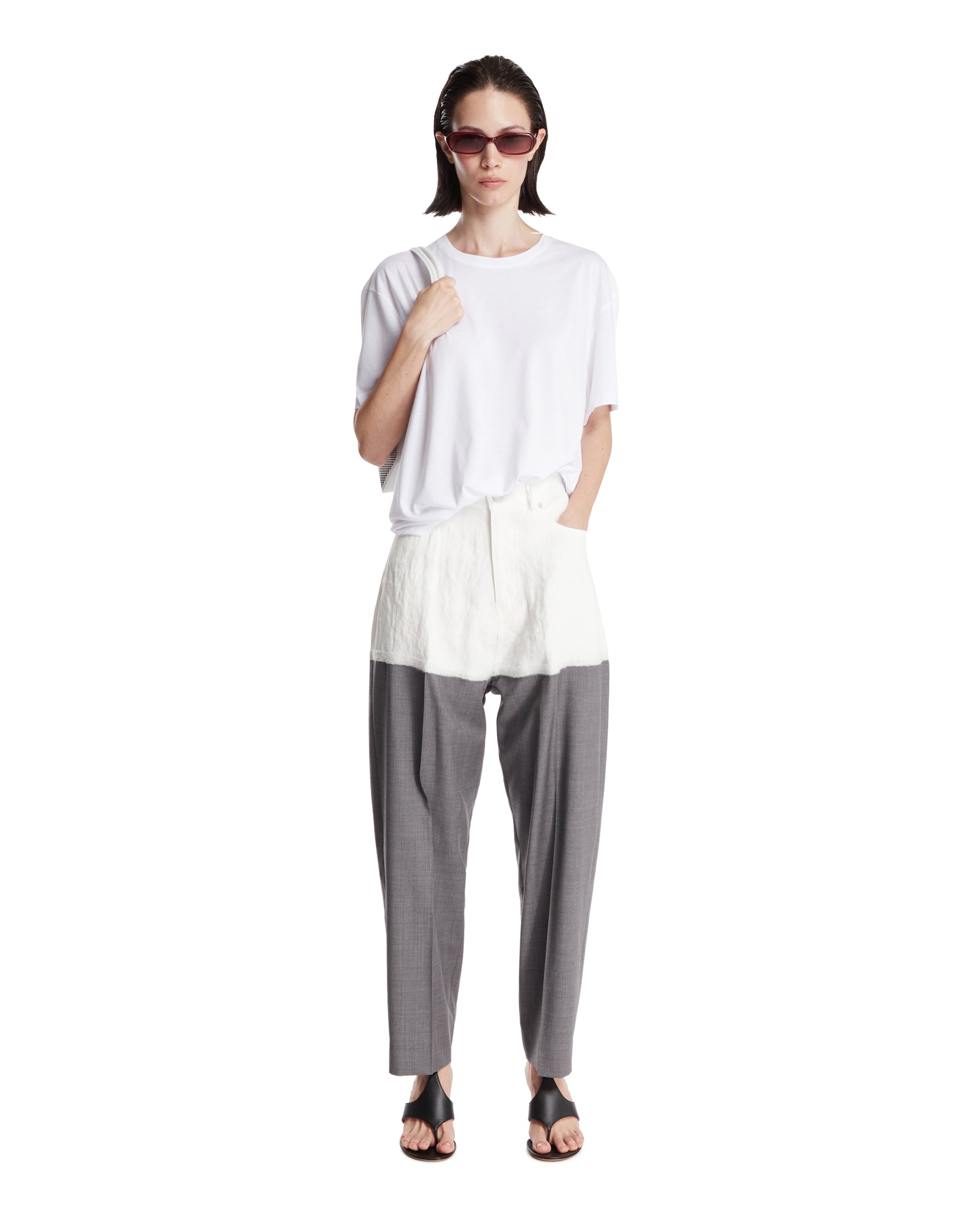 White Cotton Crew Neck T-Shirt - 2