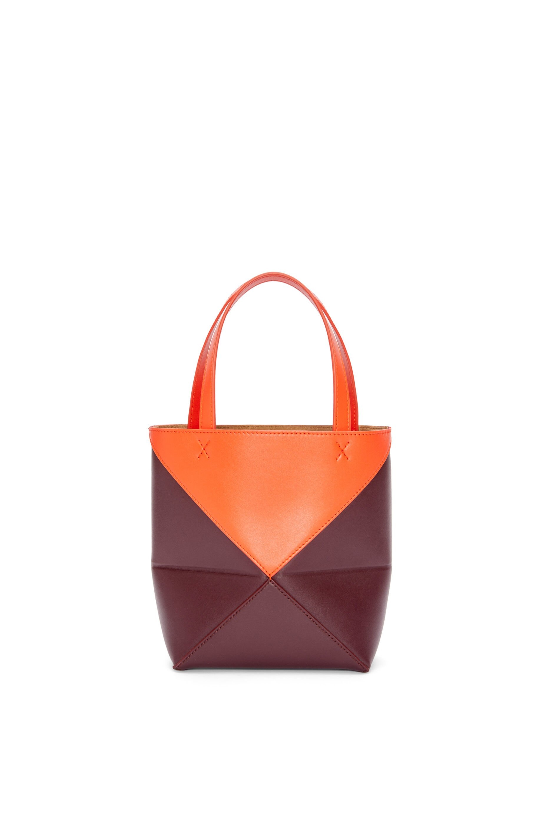 Mini Puzzle Fold Tote in shiny calfskin 5