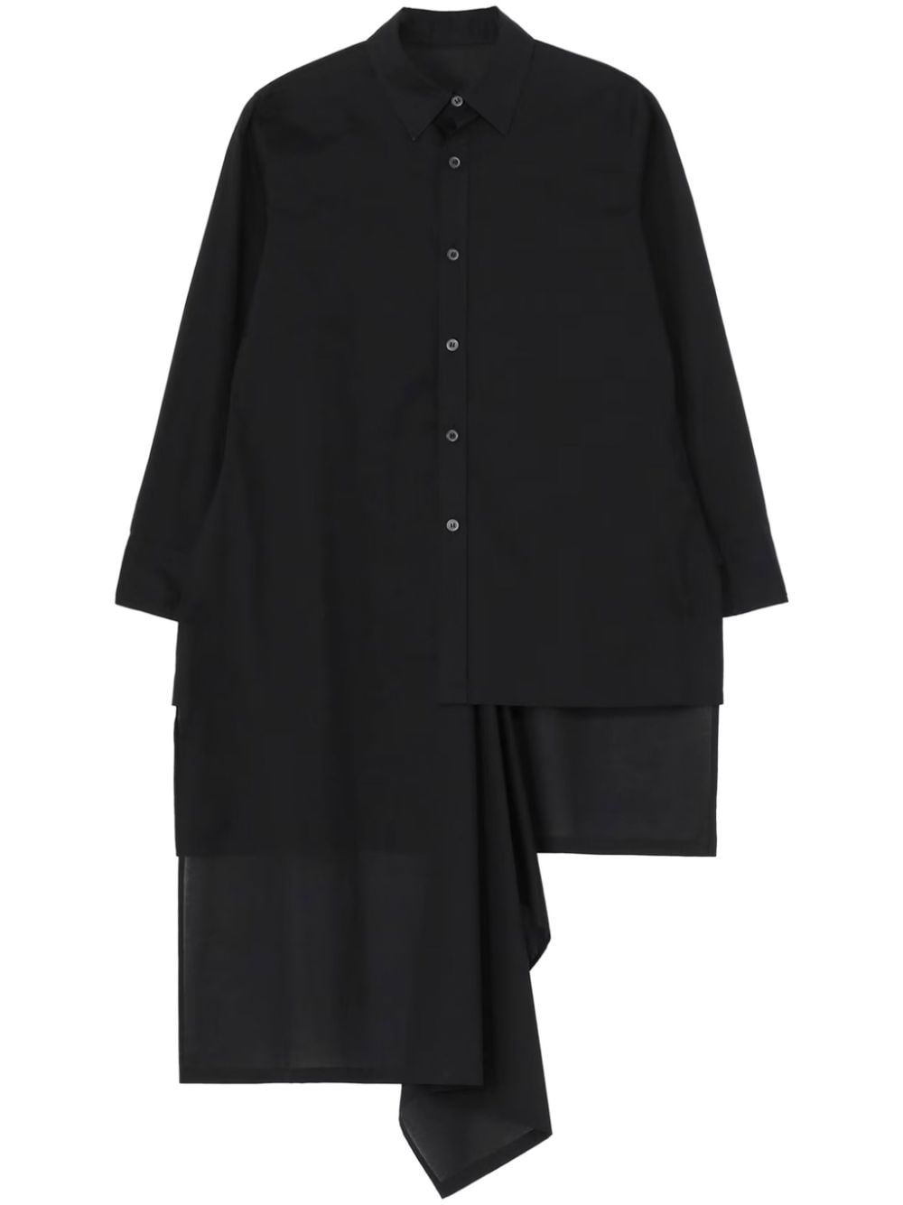 layered-design cotton shirt - 1