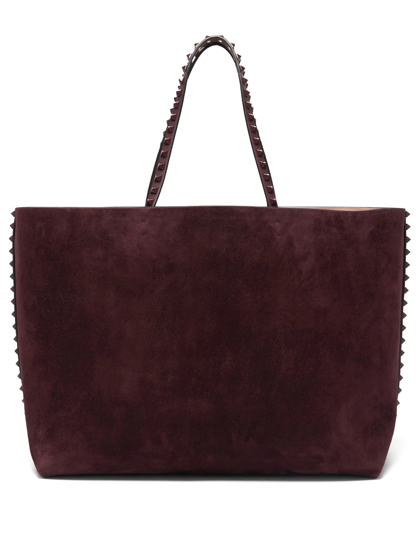 Rockstud suede and leather tote bag - 1