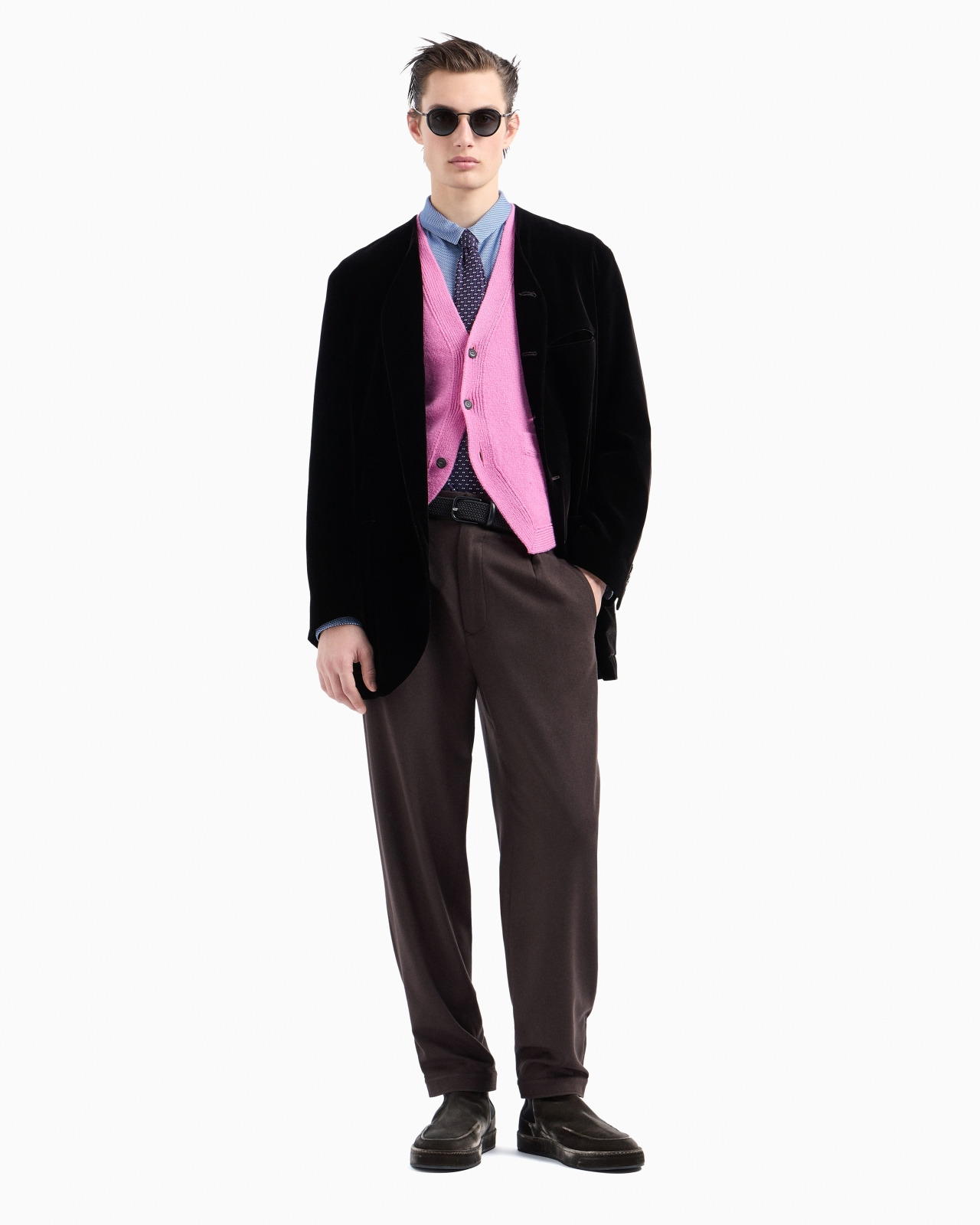 Single-pleat lightweight wool cloth trousers - 4