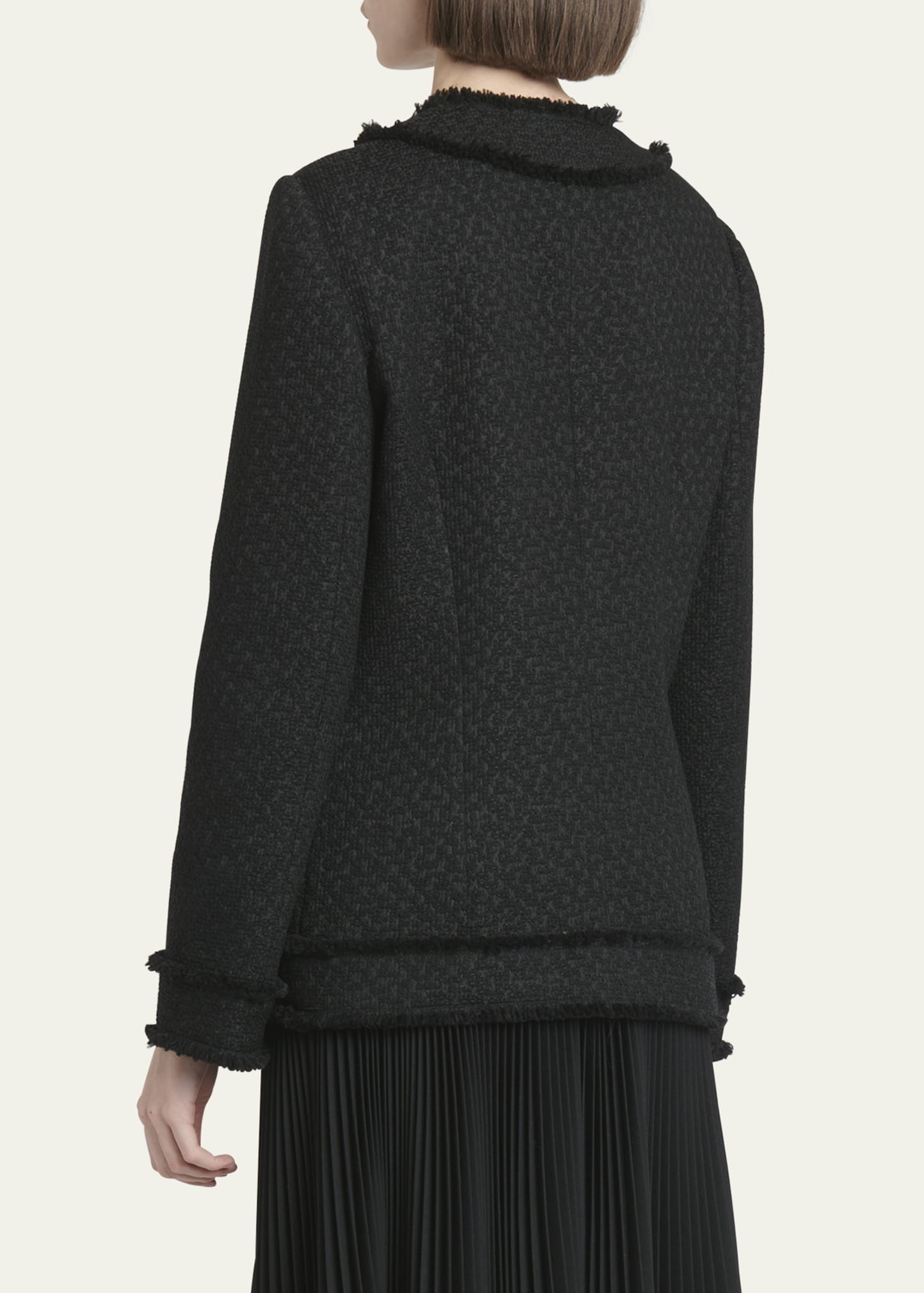 Rachel Tweed Fringe-Trim Jacket - 3