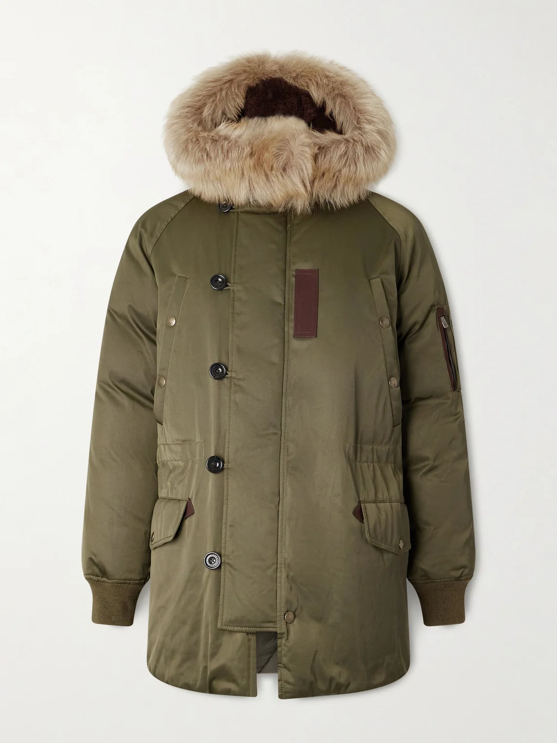 Shearling-Trimmed Shell Down Jacket - 1