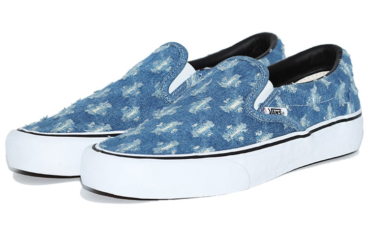 Vans Supreme x Slip-On 'Blue Hole Punch Denim' VN0A38DD2DD - 4