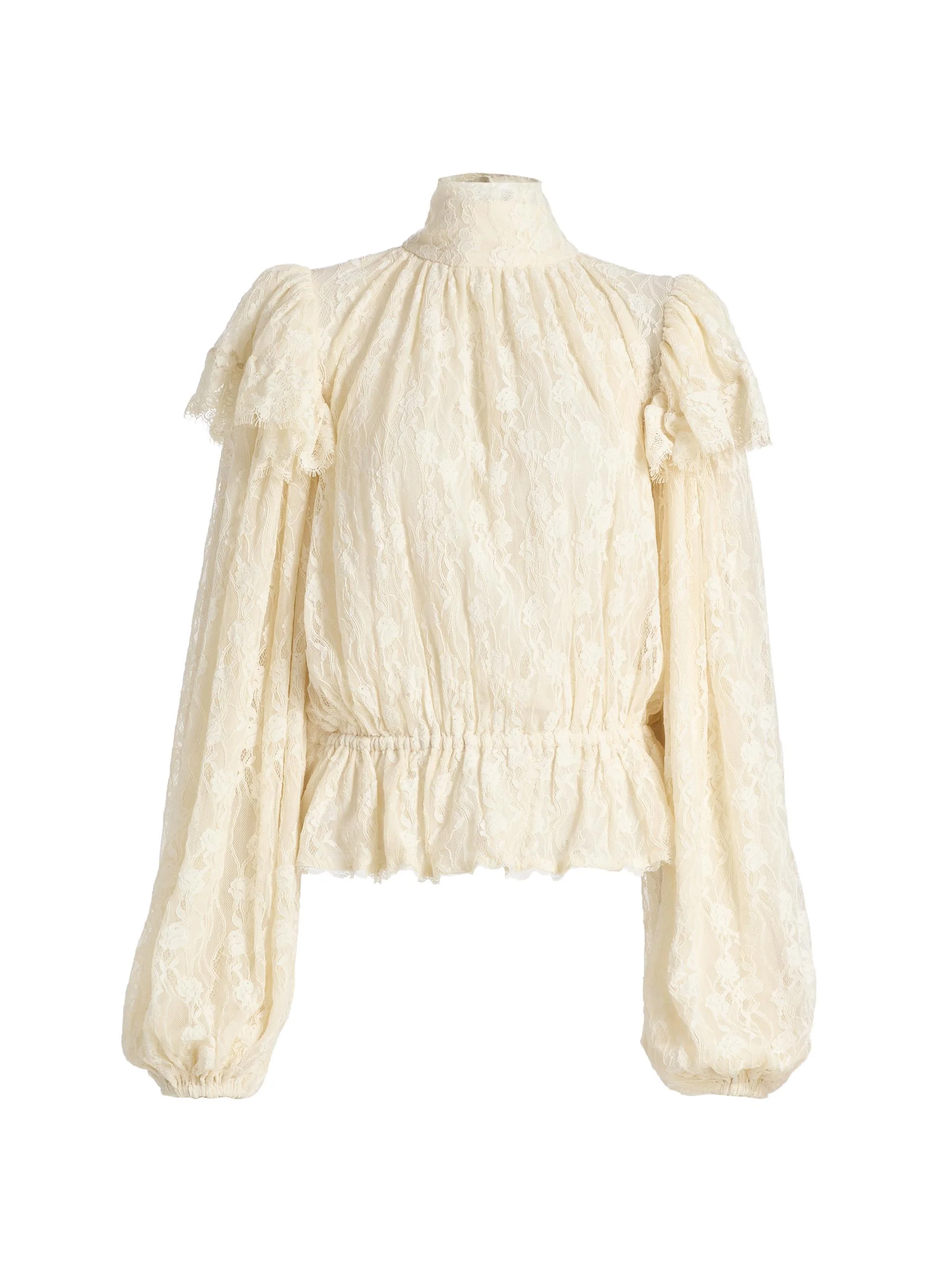 Women's Outlander x Jaycie Lace Peplum Top - Tea Stain - 1