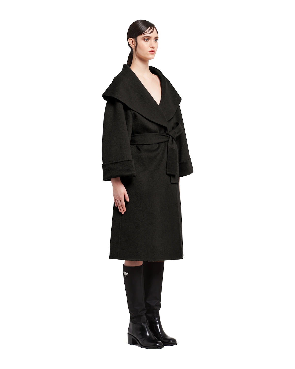 Single-breasted cashmere velour coat - 3