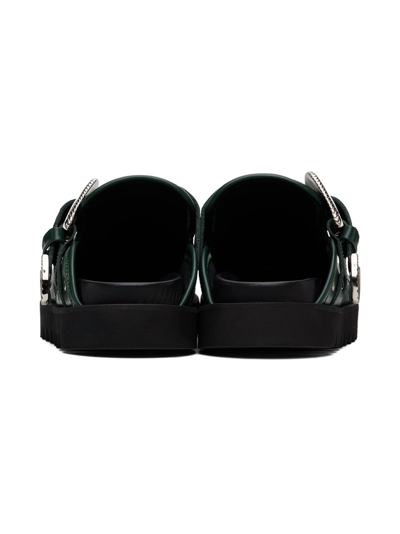 SSENSE Exclusive Green Eyelet Metal Sabot 2