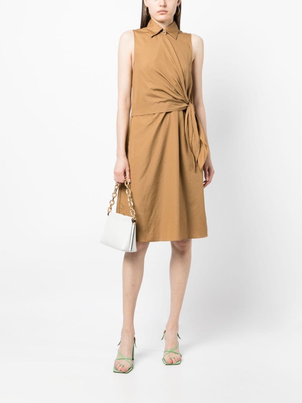 sleeveless cotton shirt dress - 2