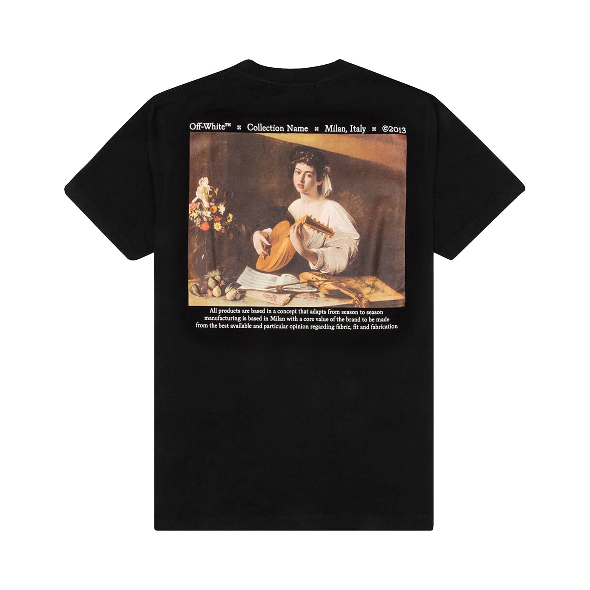 Off-White Caravaggio Lute Short-Sleeve Slim Tee 'Black' - 2