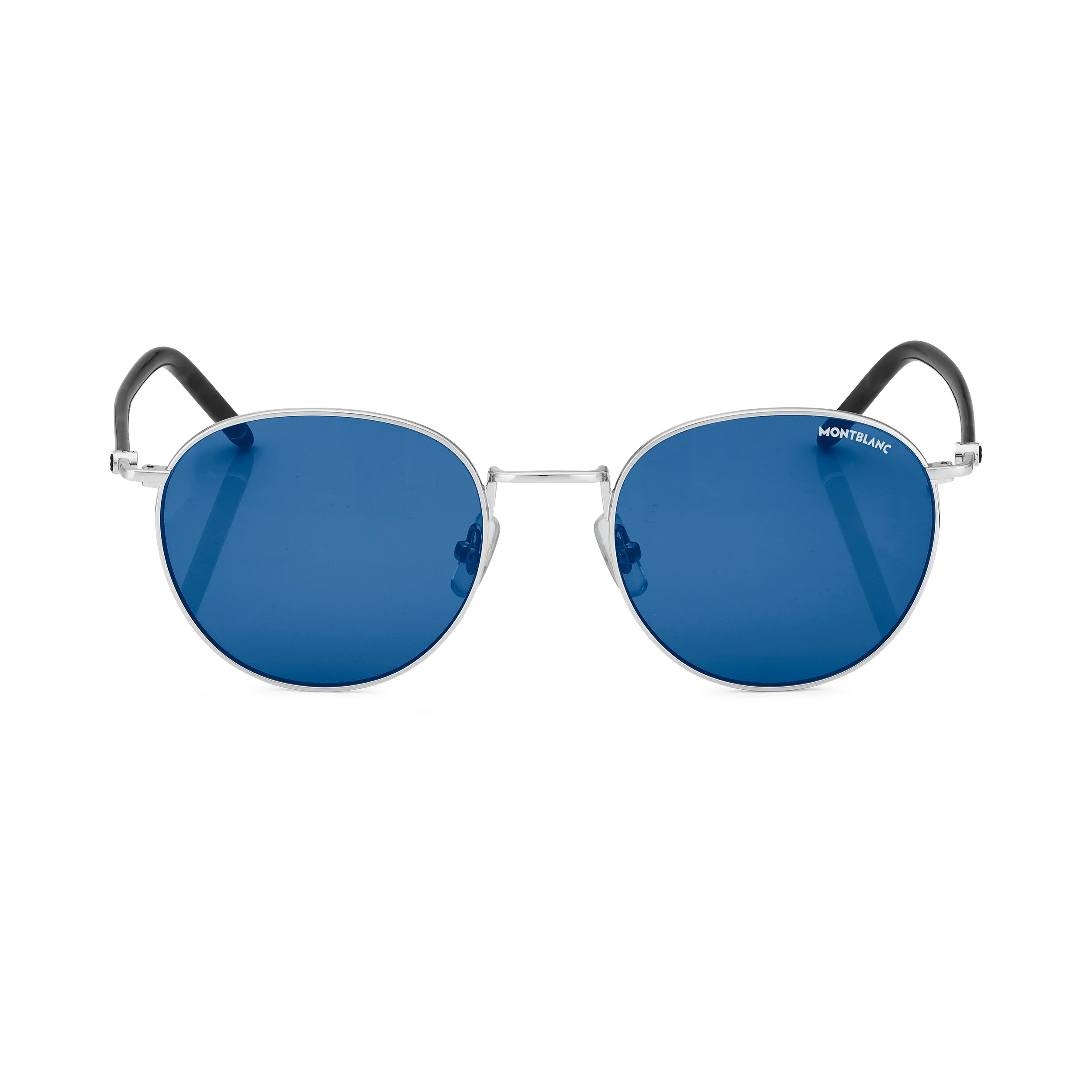 Round Sunglasses with Ruthenium-Colored Metal Frame - 1