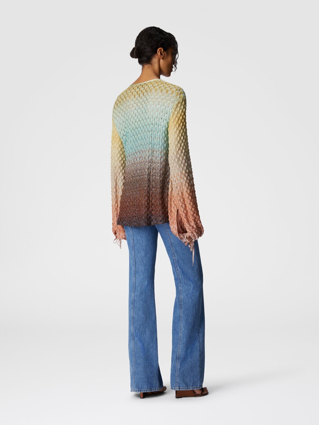 Dégradé lace blouse with V-neck - 3