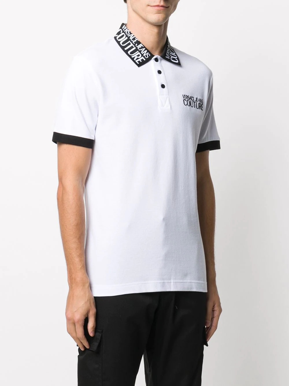 two-tone logo polo shirt - 4