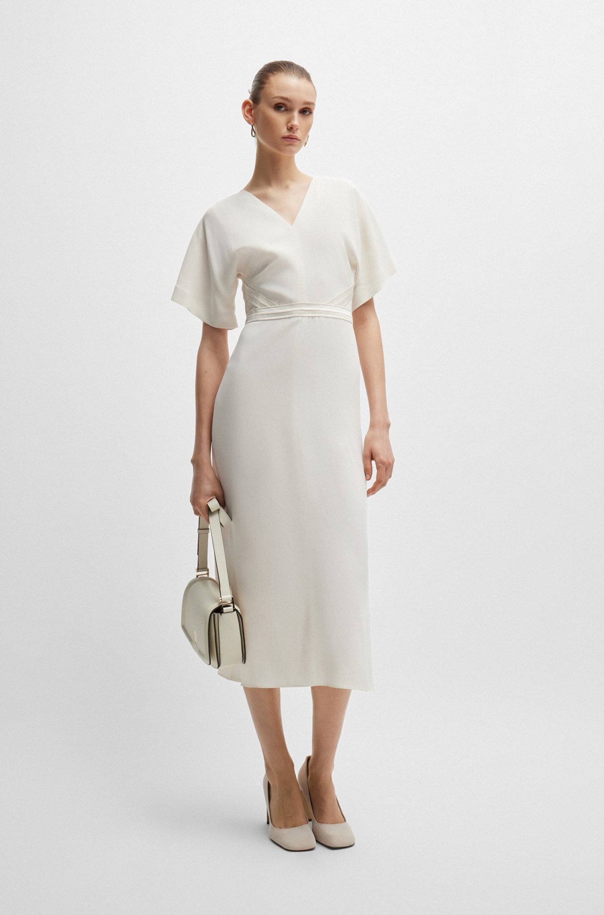 V-NECK DRESS WITH WAIST DETAIL - 2