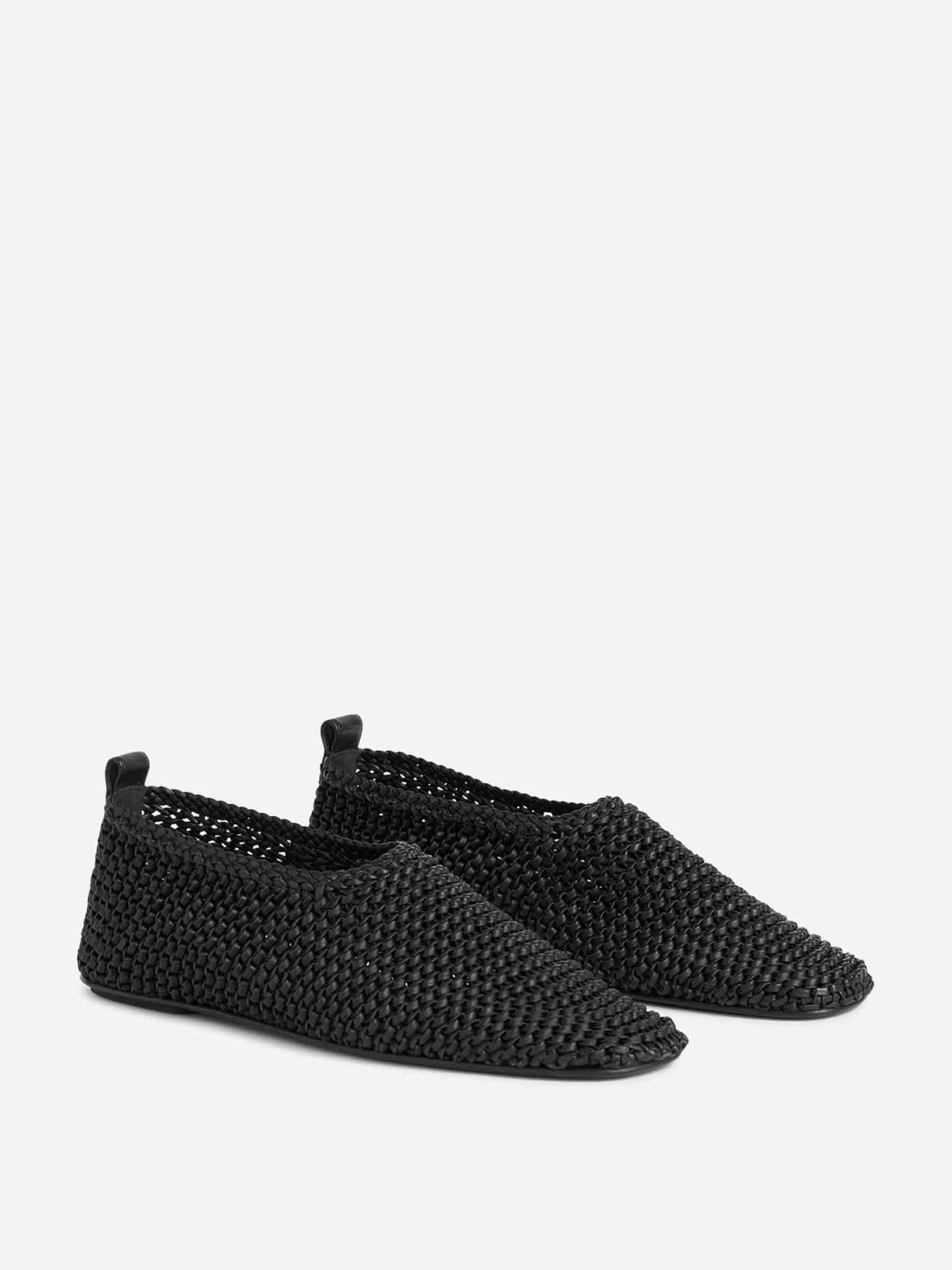 WOVEN LEATHER BALLERINAS - 3