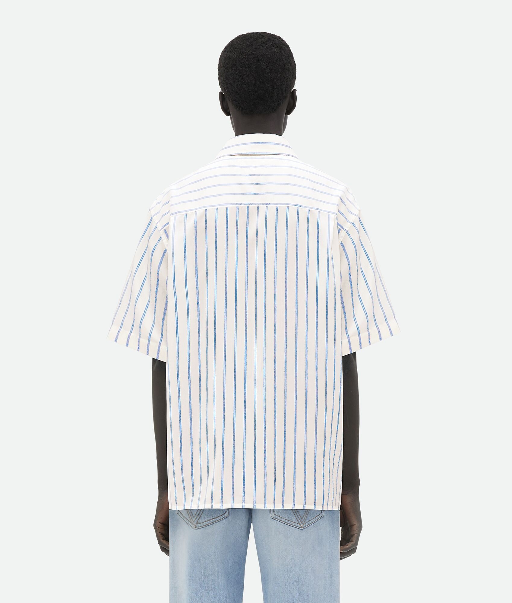 Short-Sleeved Silk Striped Shirt - 3