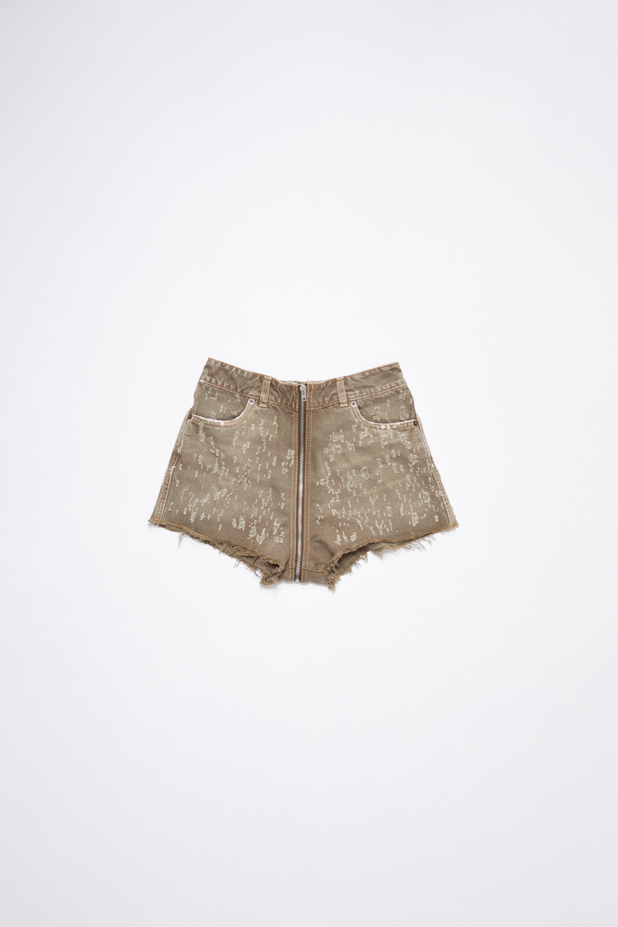 Distressed shorts - Beige - 1