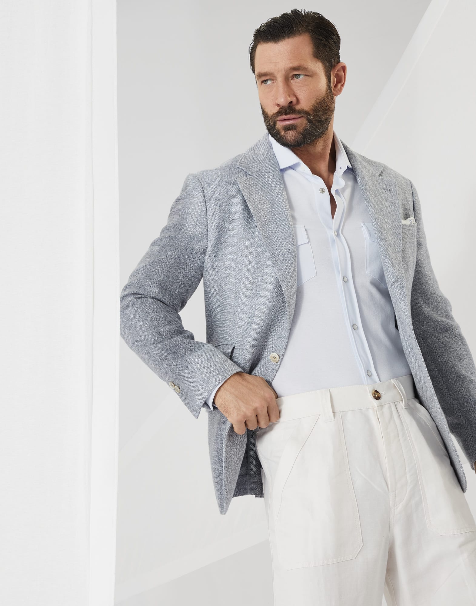 Cotton piqué western shirt - 4