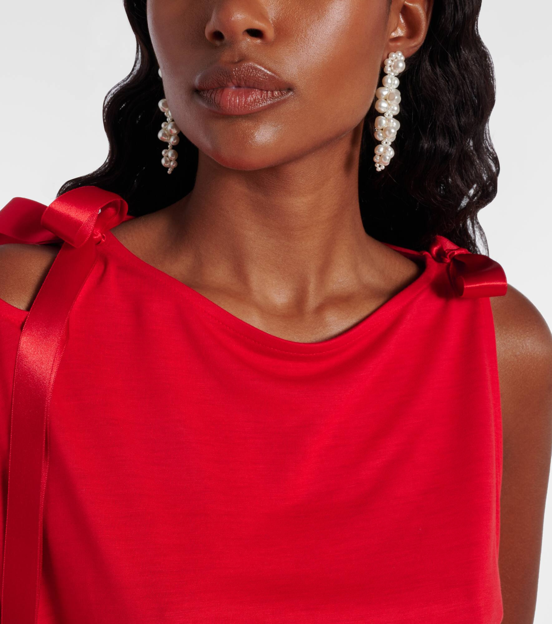 Drip faux pearl drop earrings - 3