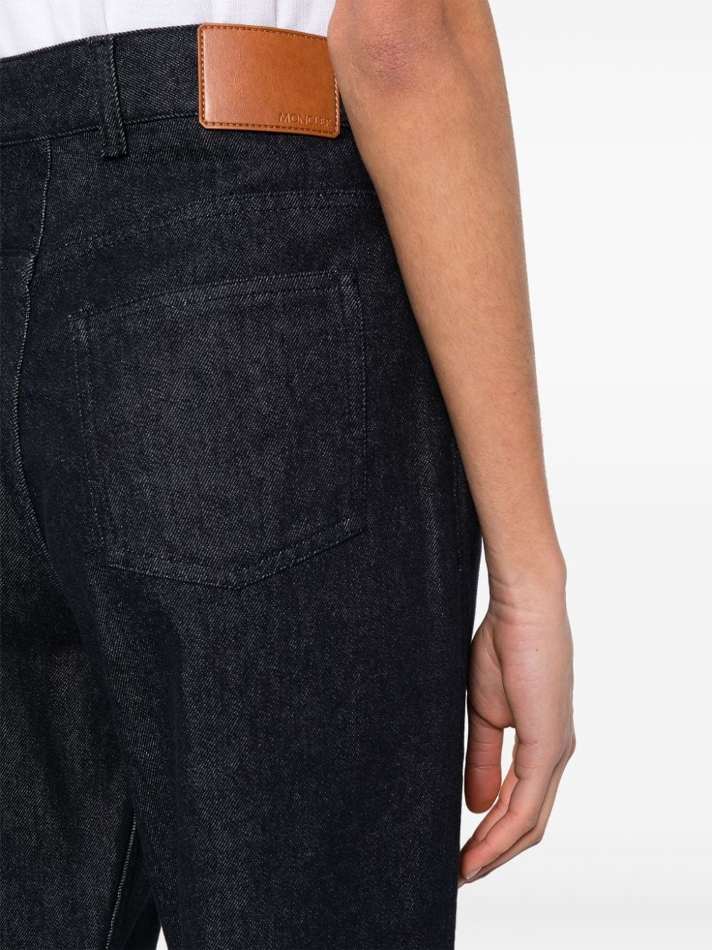 logo-patch tapered-leg jeans - 5