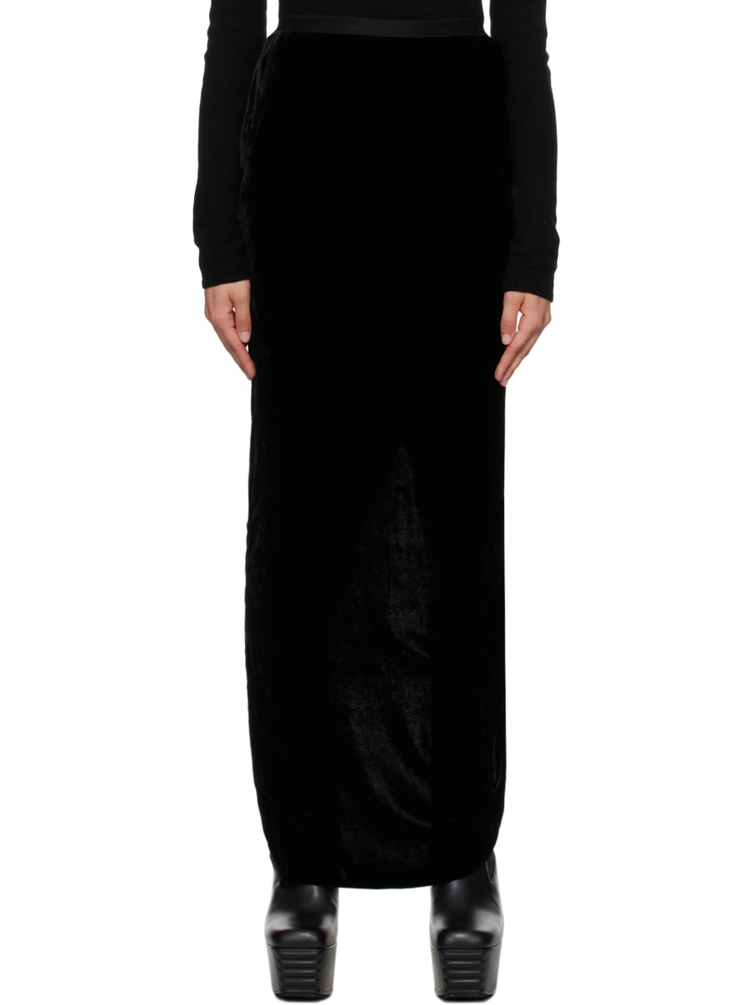 Black Pillar Maxi Skirt - 1