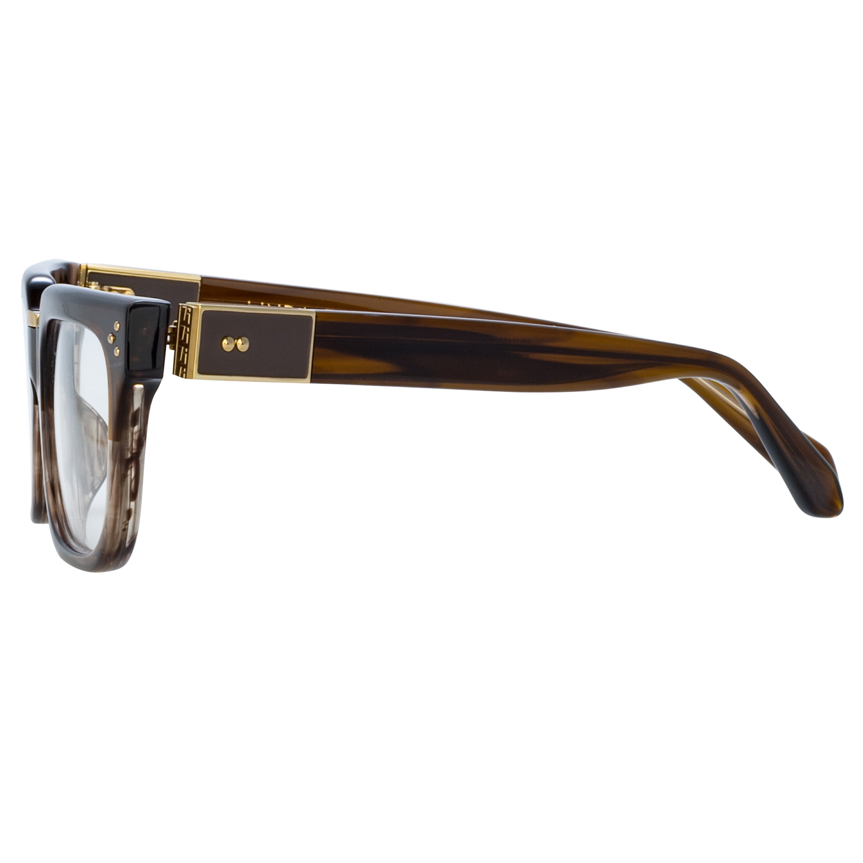 YOAN ANGULAR OPTICAL FRAME IN CARAMEL HORN - 4