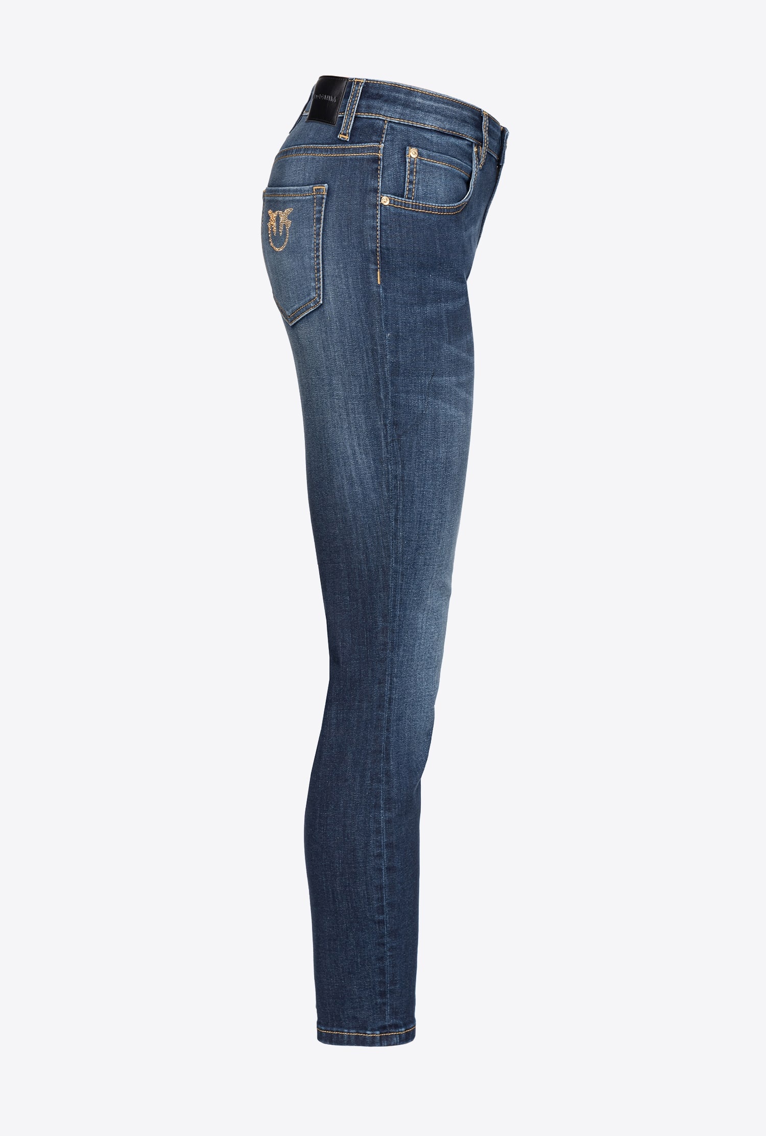 SKINNY STRETCH DENIM JEANS WITH EMBROIDERY ON THE BACK - 6