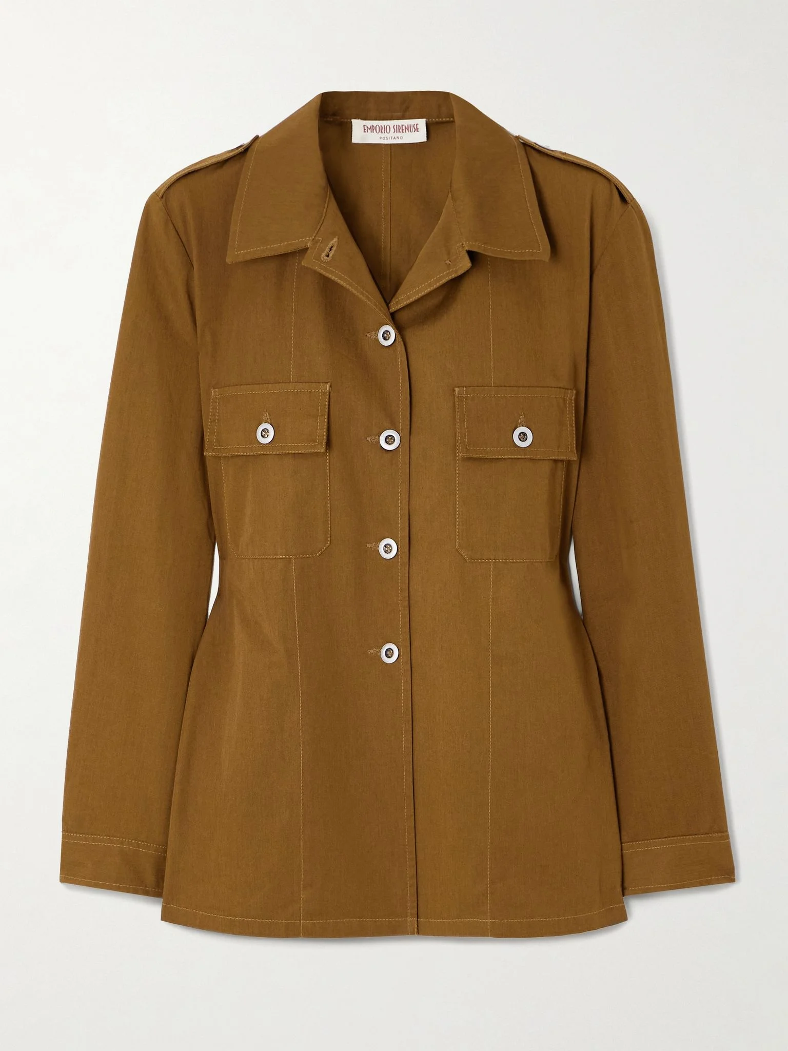 Malia cotton-twill jacket Brown - 1