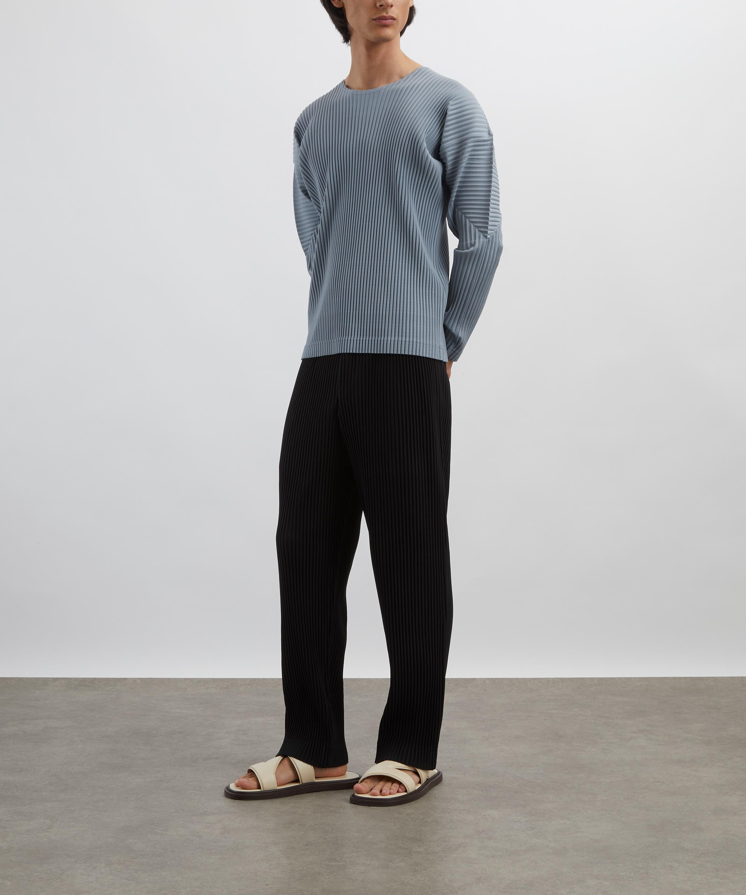 COLOURS PLEATS Grey Blue Pleated Top - 2