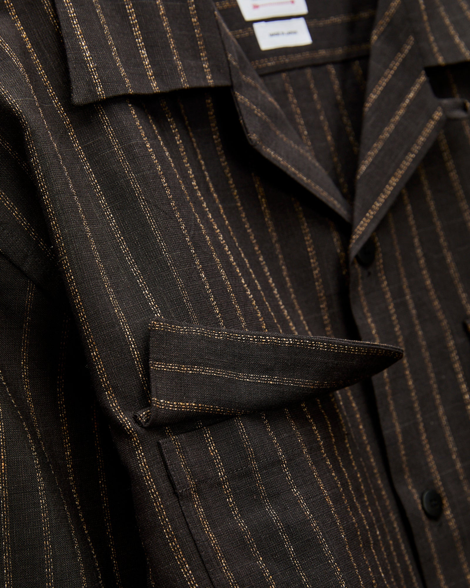 Keesey Shirt Stripes LS in Black - 4