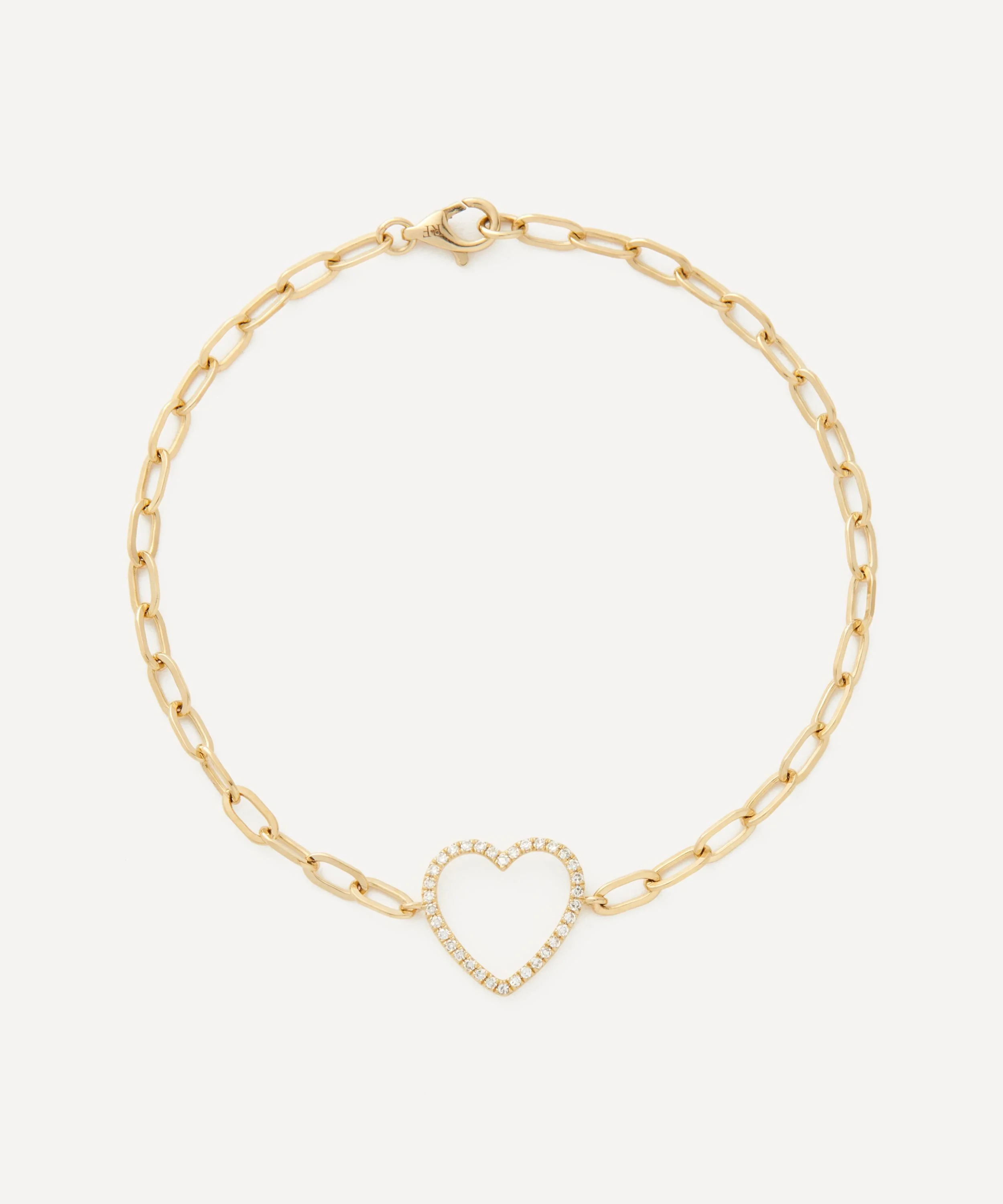 14ct Gold Big Love Heart Bracelet - 1