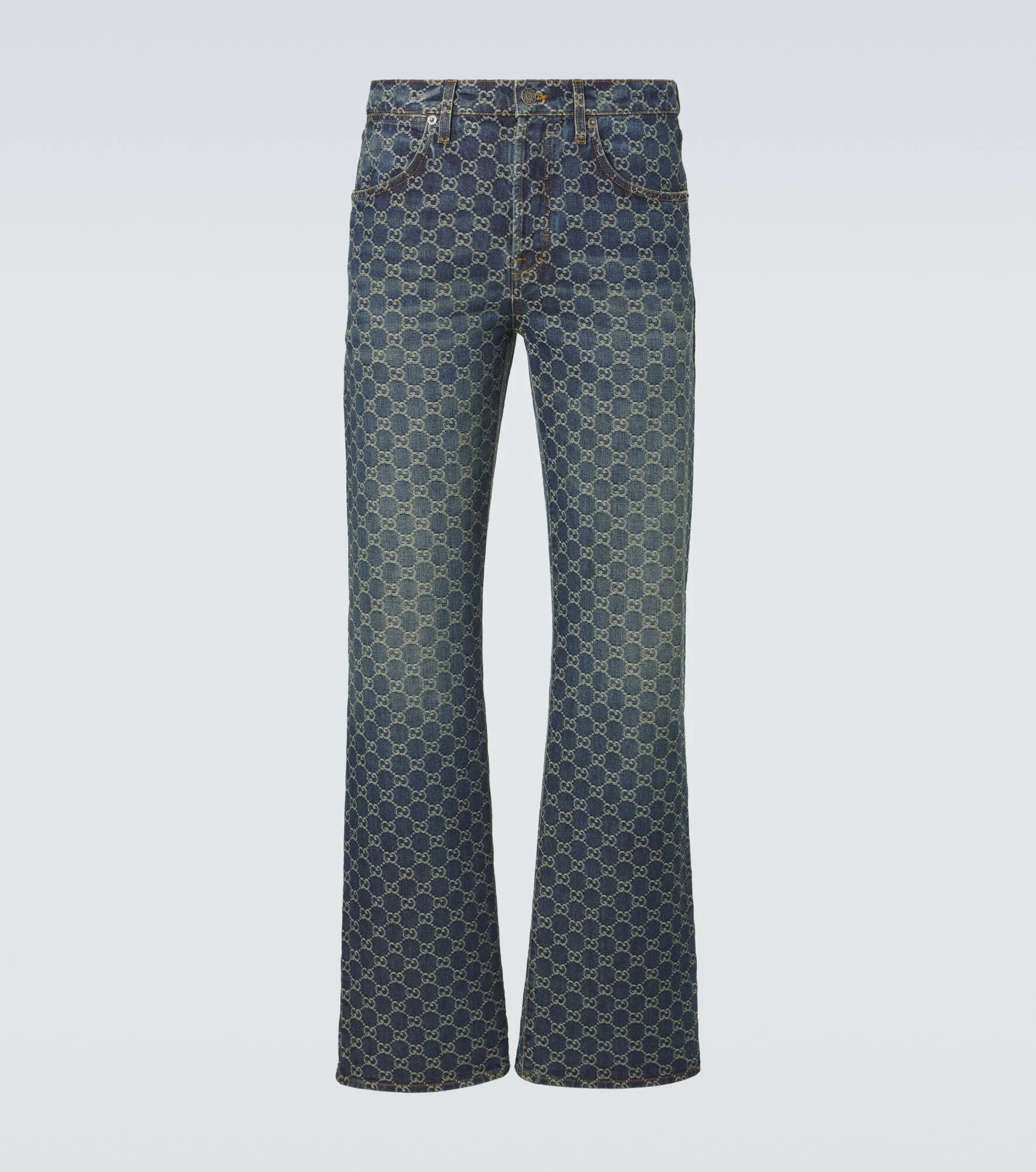 GG jacquard flared jeans - 1