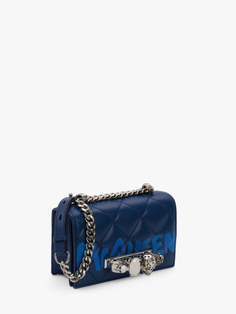 Mini Jewelled Satchel in Ink Blue - 2