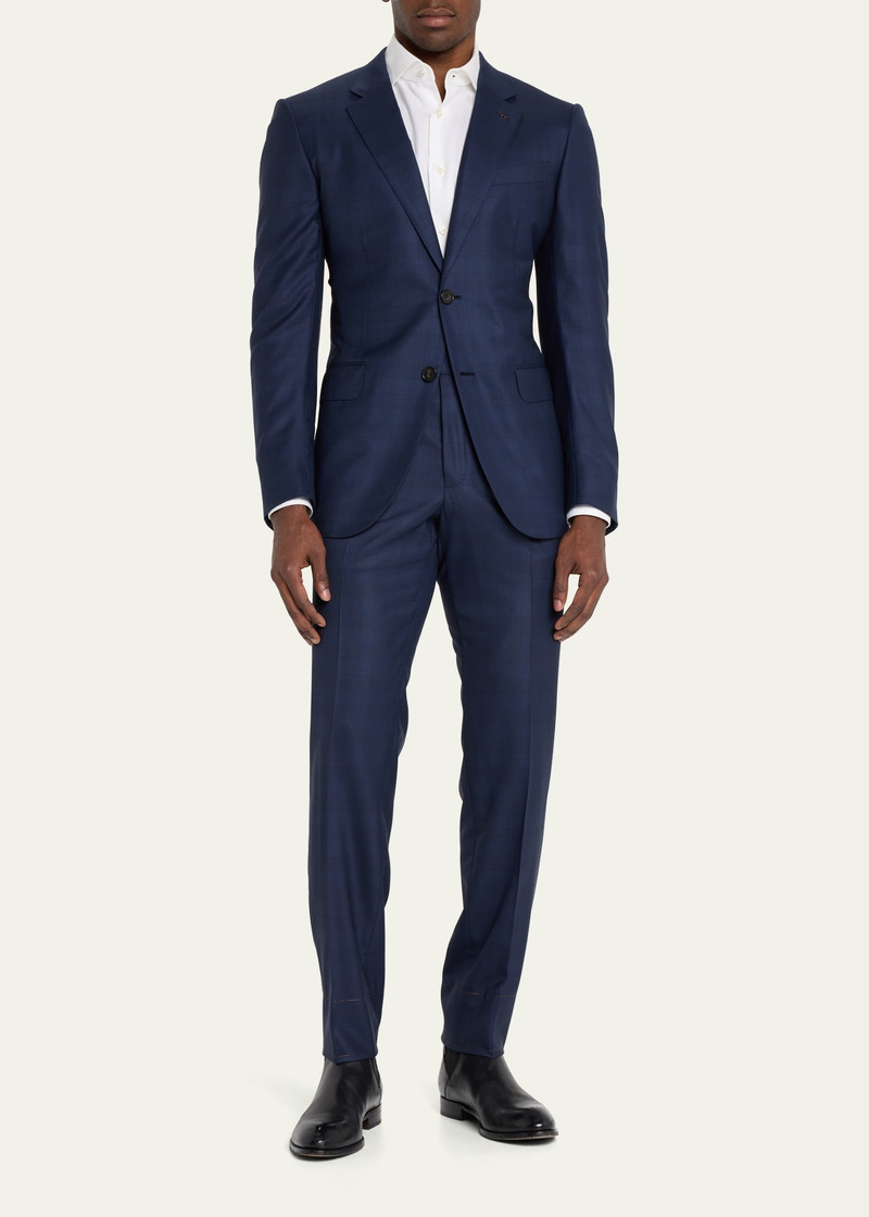 ZEGNA Men's Centoventimila Tonal Plaid Wool Suit outlook