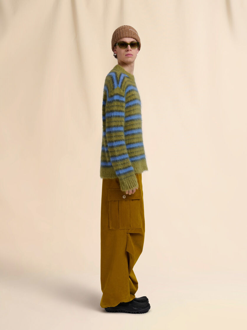 BROWN CORDUROY CARGO PANTS WITH TRUNKAROO LOGO - 5