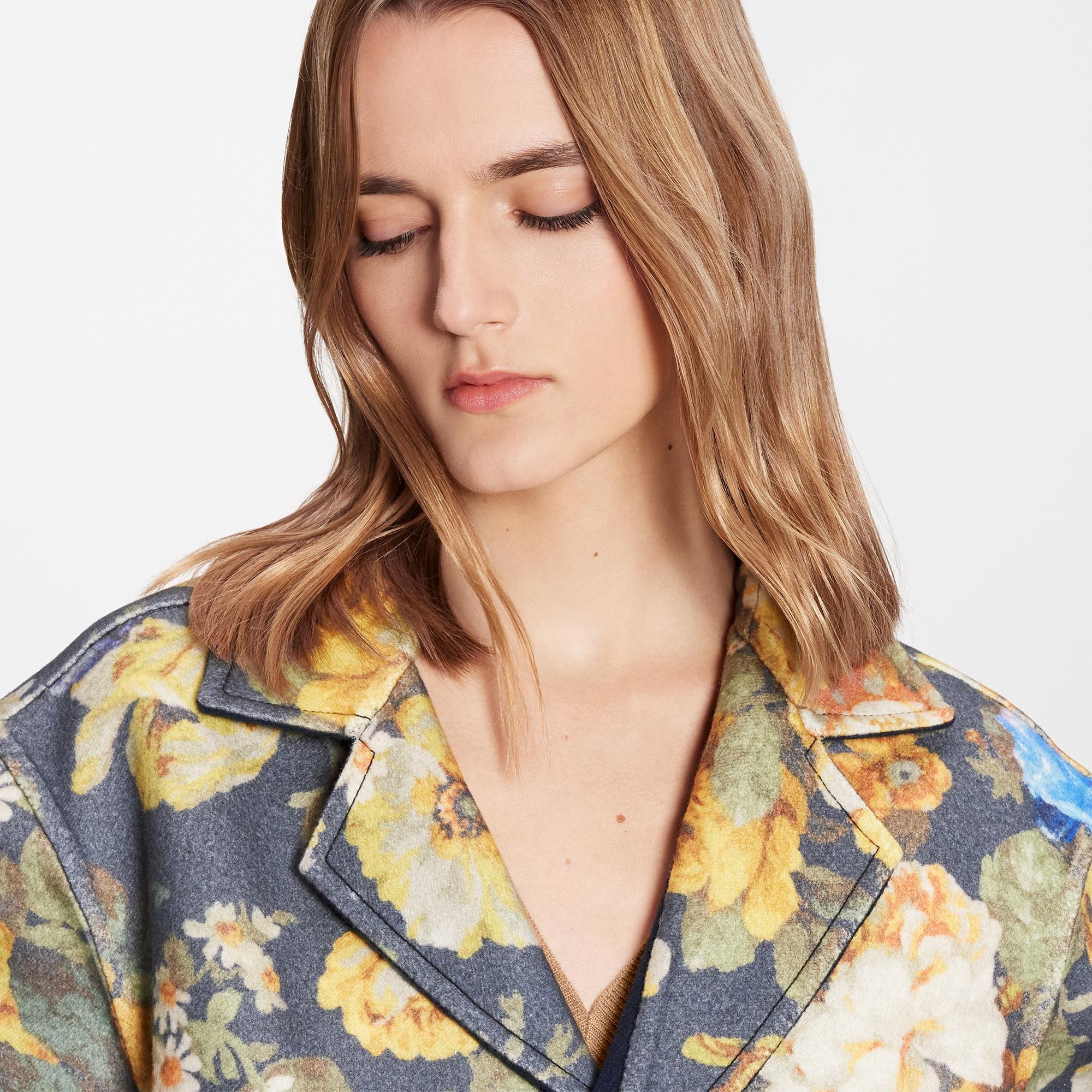 Reversible Vintage Flower Jacquard Coat - 4