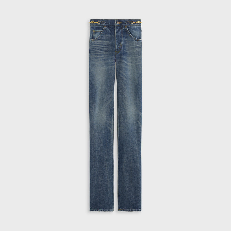 DYLAN STRAIGHT-CUT JEANS IN TANGERINE SKY DENIM 1