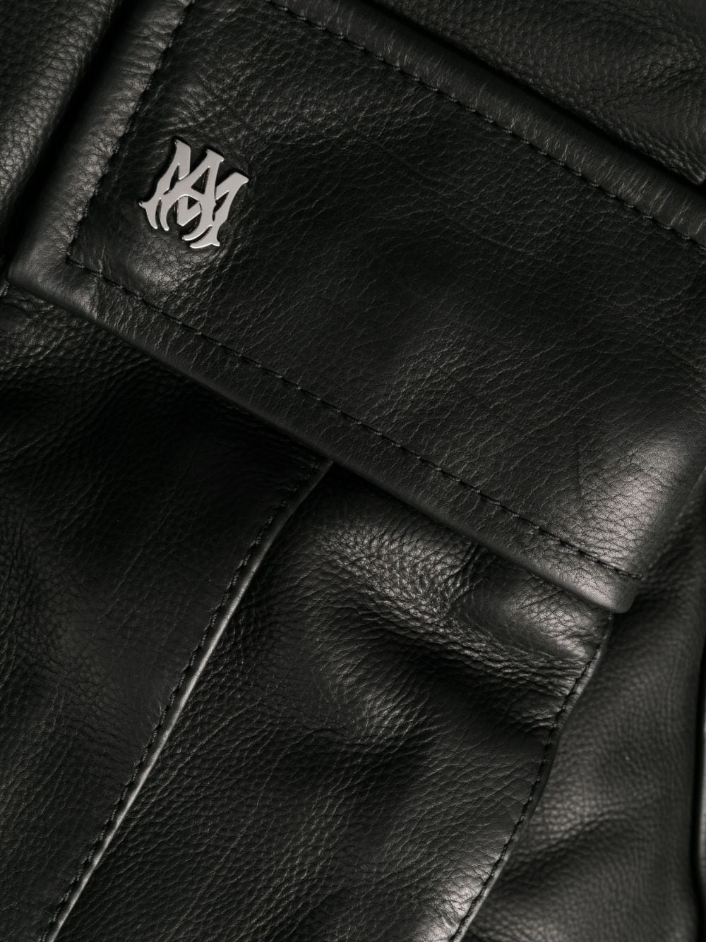 logo-plaque polished-finish trousers - 7