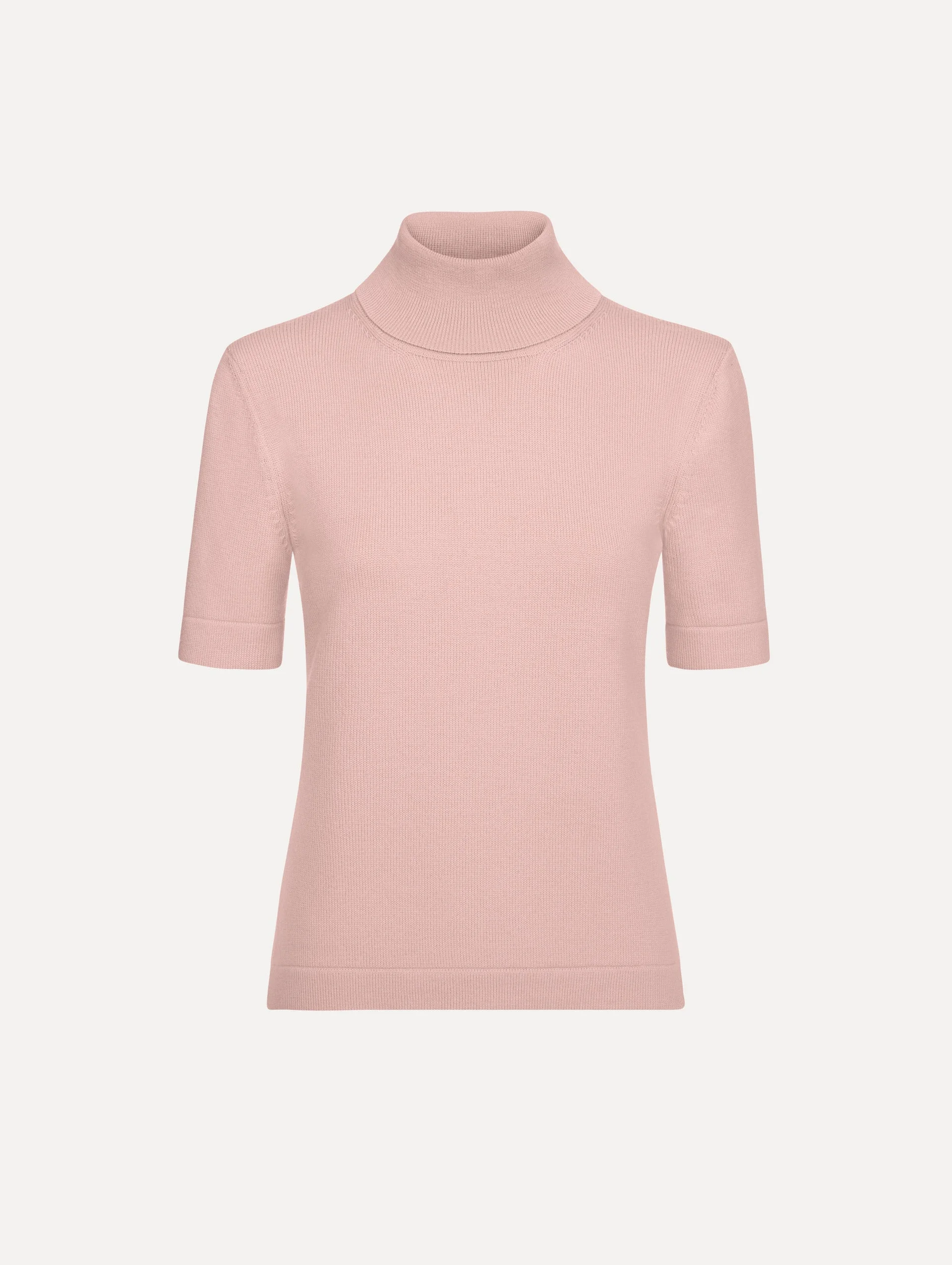 TURTLENECK WOOL SHORT-SLEEVE PULLOVER - 1