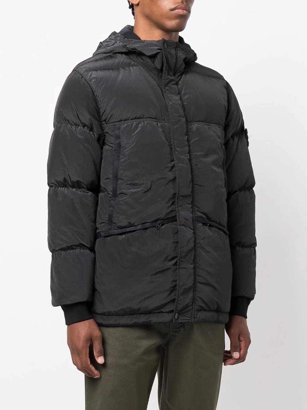 logo patch puffer jacket - 3