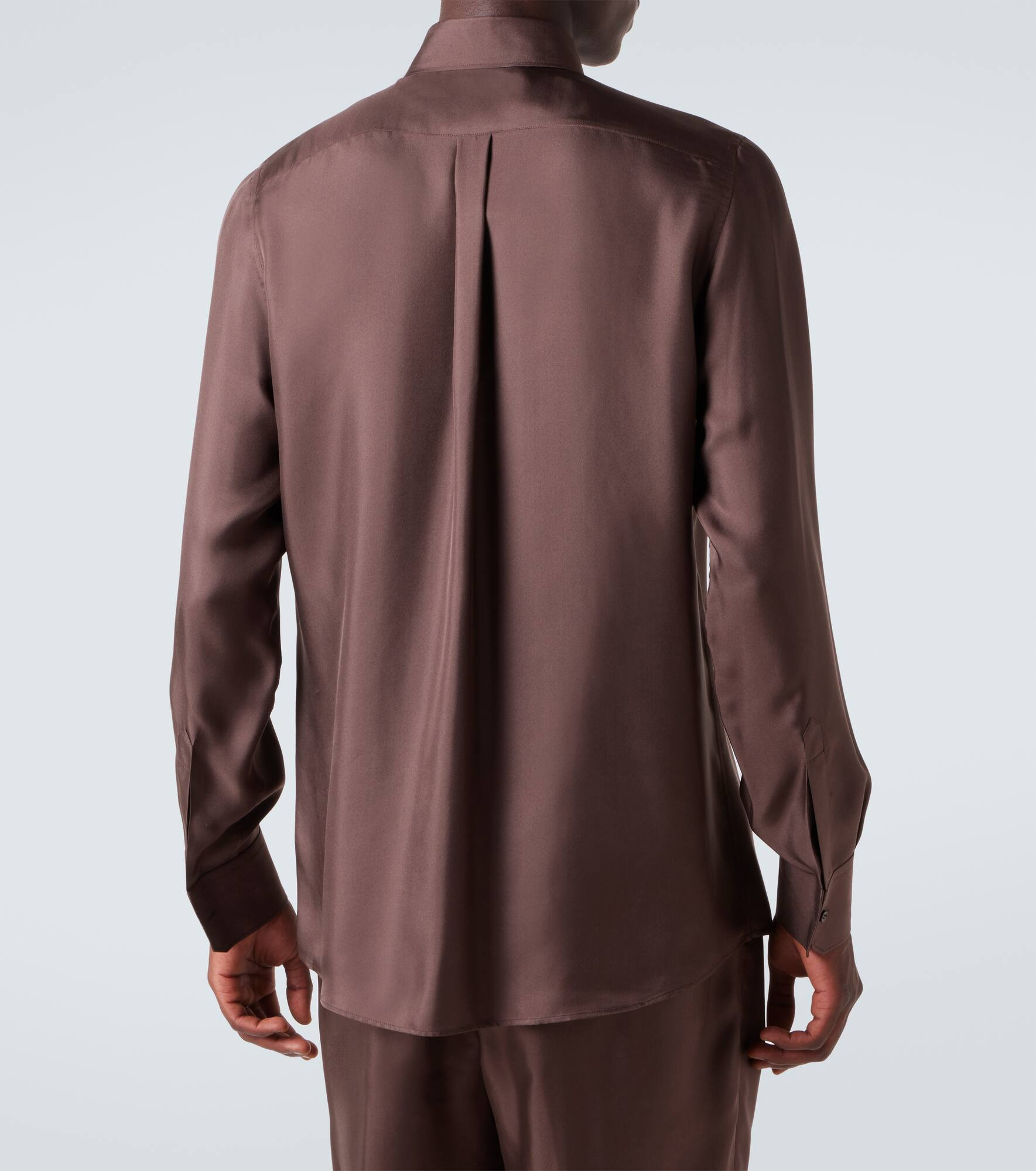 Silk twill dress shirt - 4