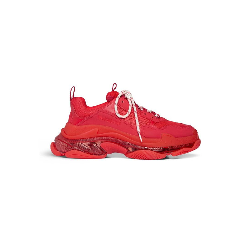 Men's Triple S Clear Sole Sneaker in Red - 1