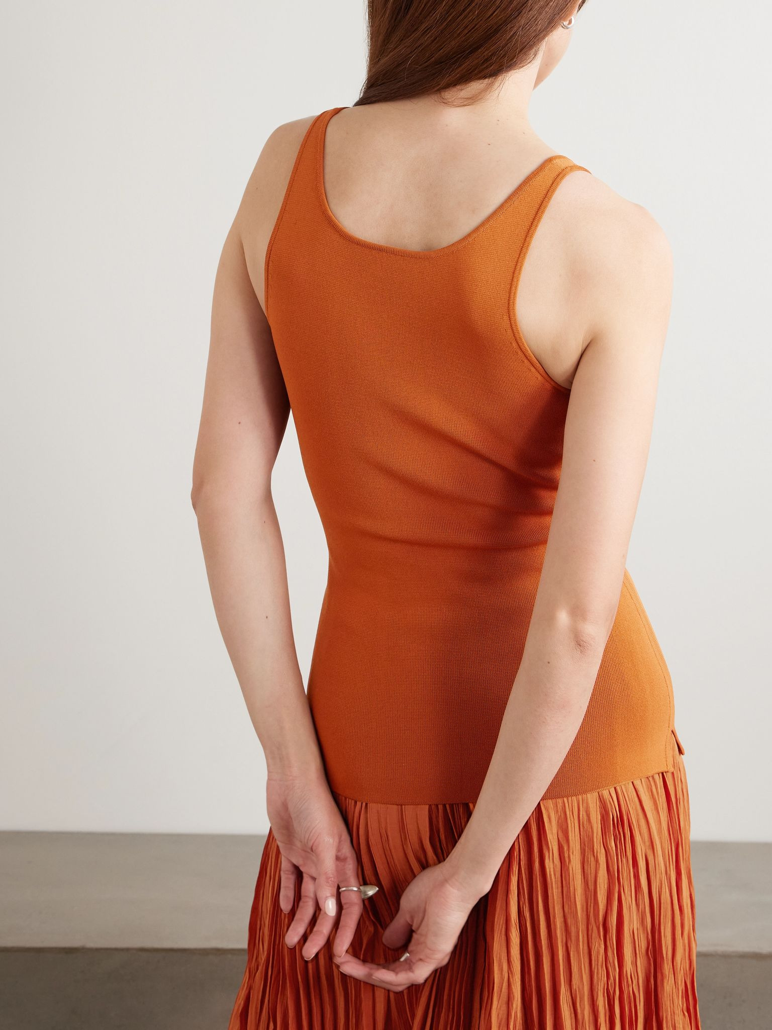 Knitted tank Orange - 3