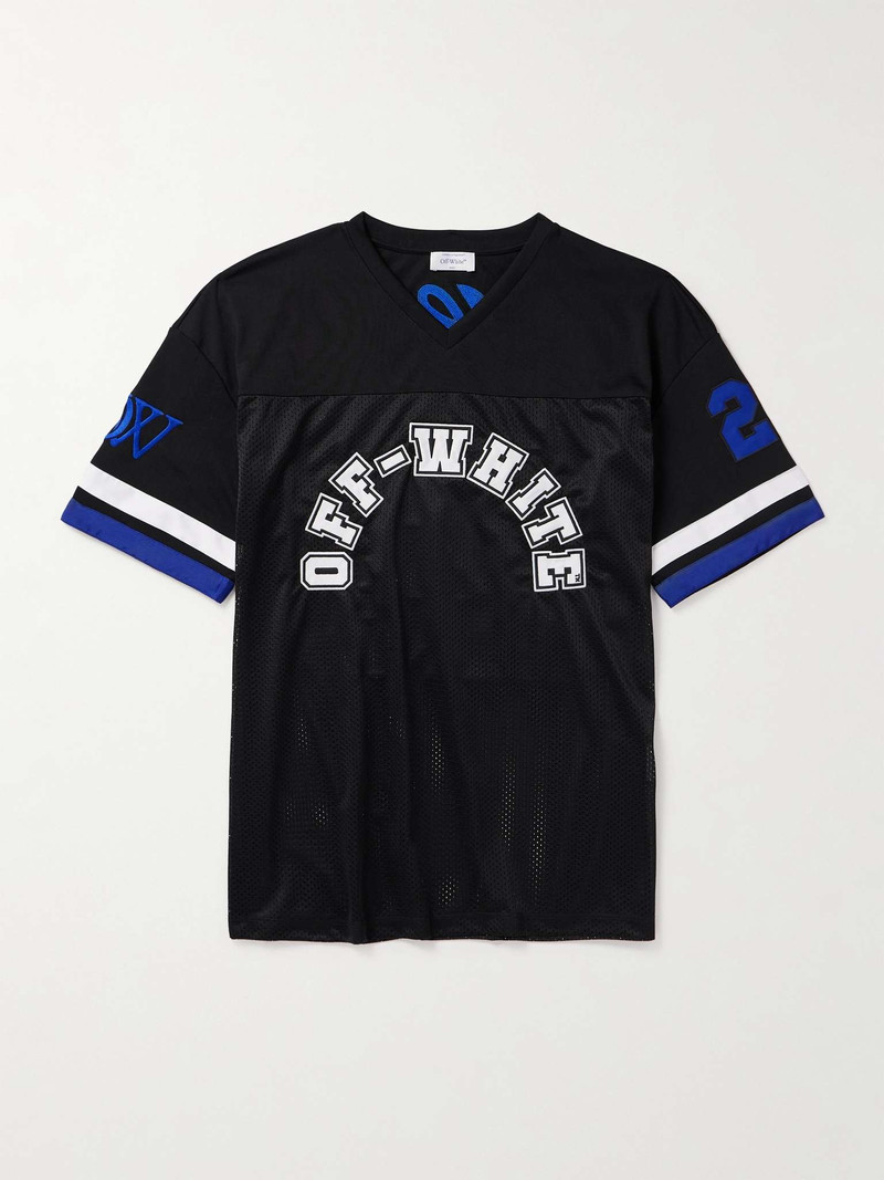 Oversized Logo-Appliquéd Mesh and Jersey T-Shirt - 1