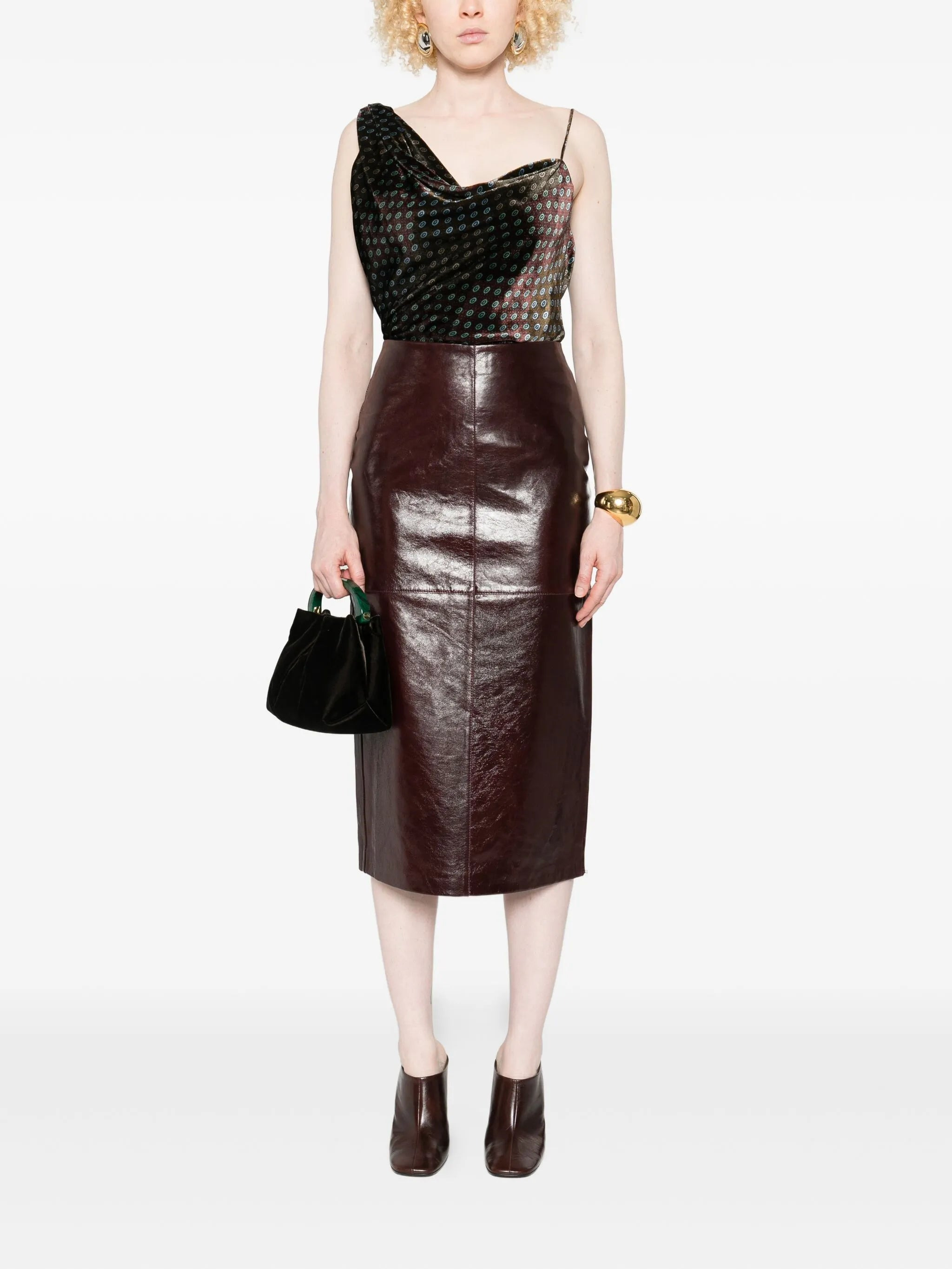one-shoulder patterned top - 2