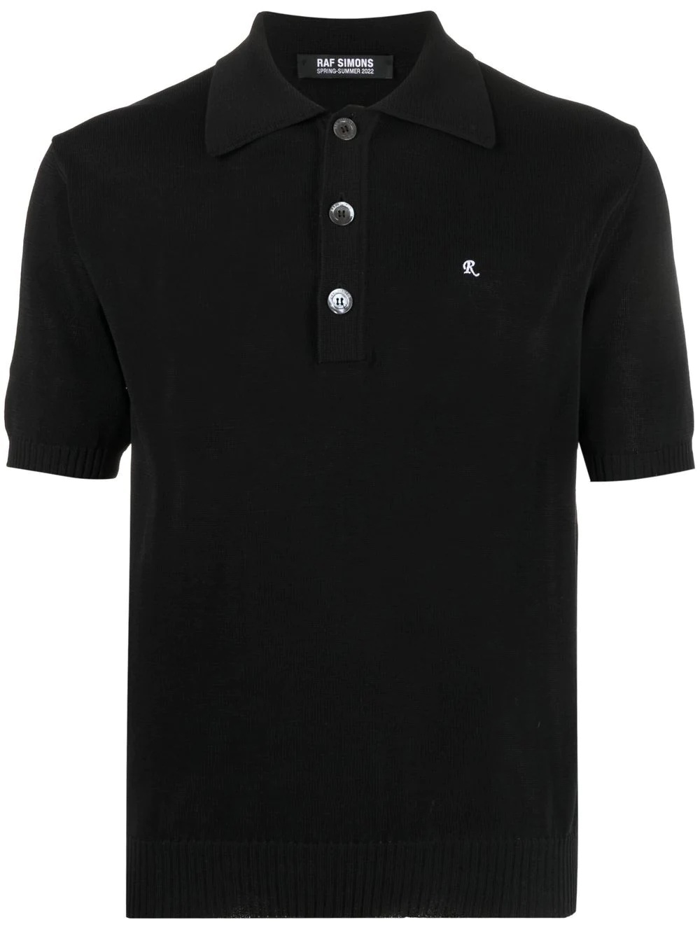 cotton fine-knit polo shirt - 1