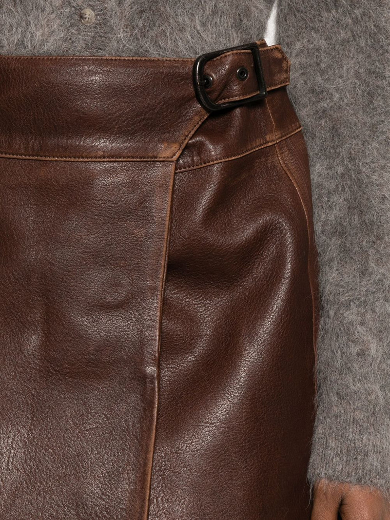 buckled faux-leather mini skirt 5