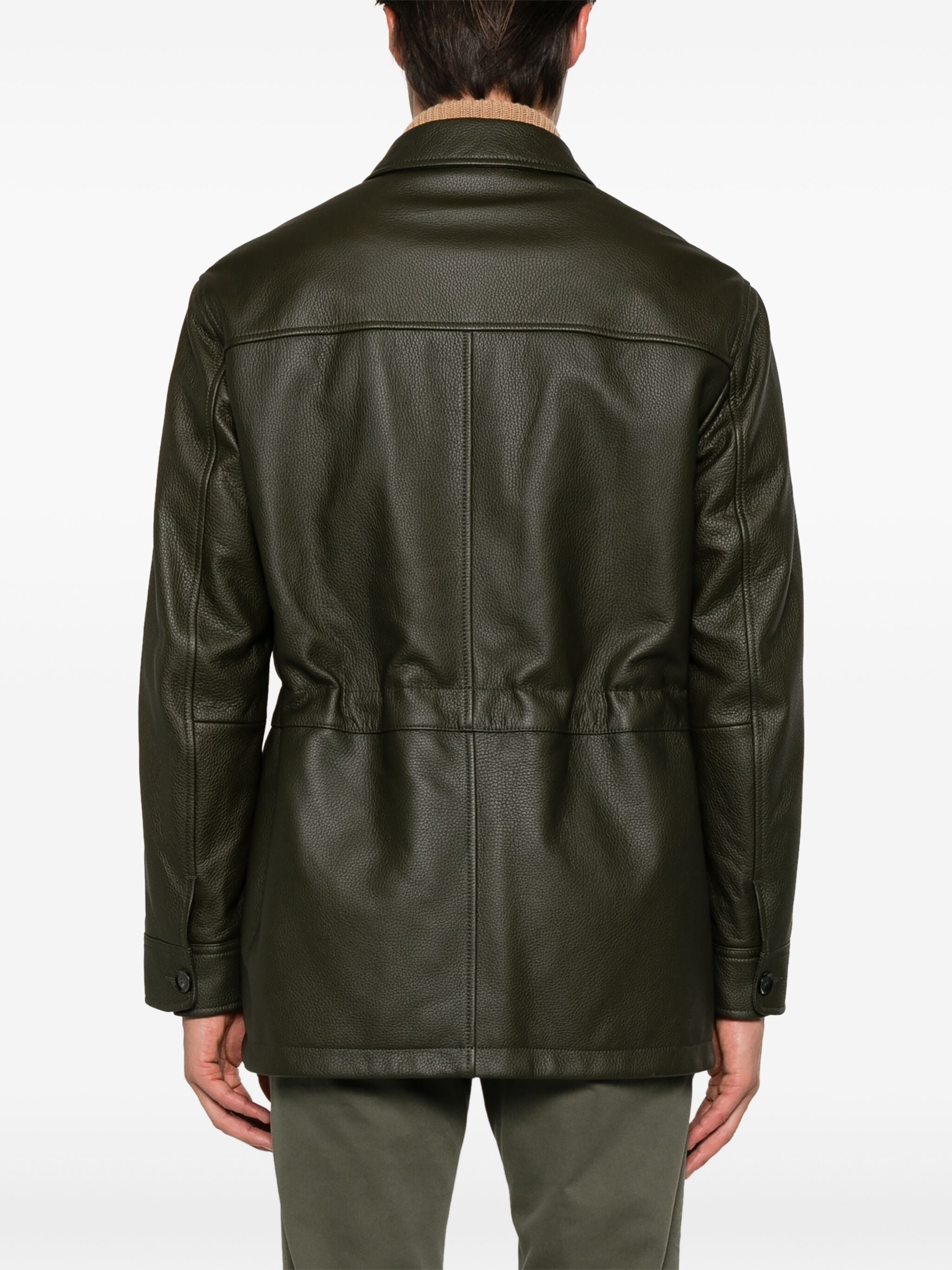 LEATHER SAHARIANA JACKET - 4