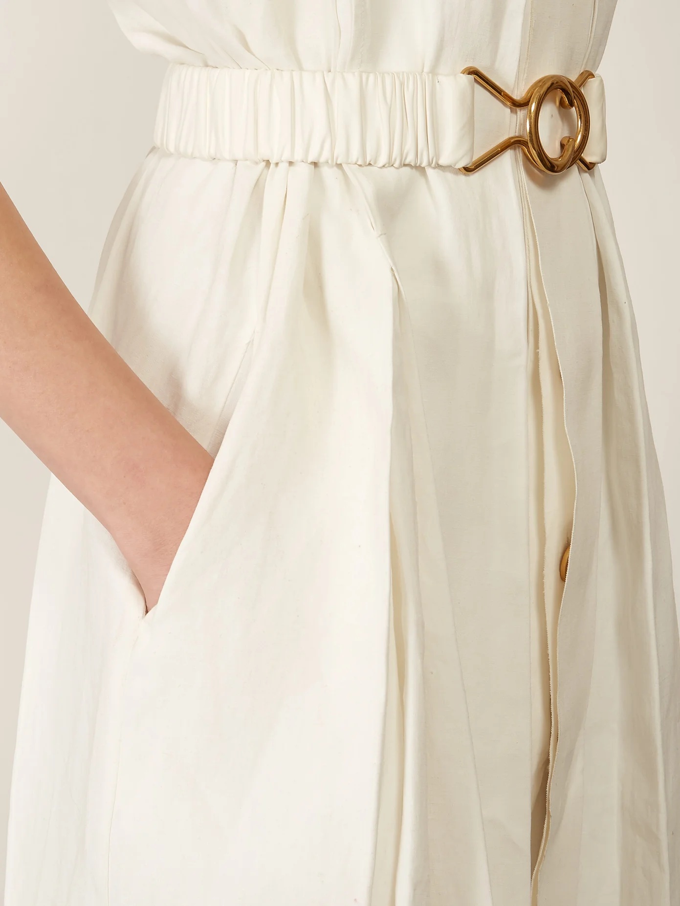 Belted pleated midi dress - 5